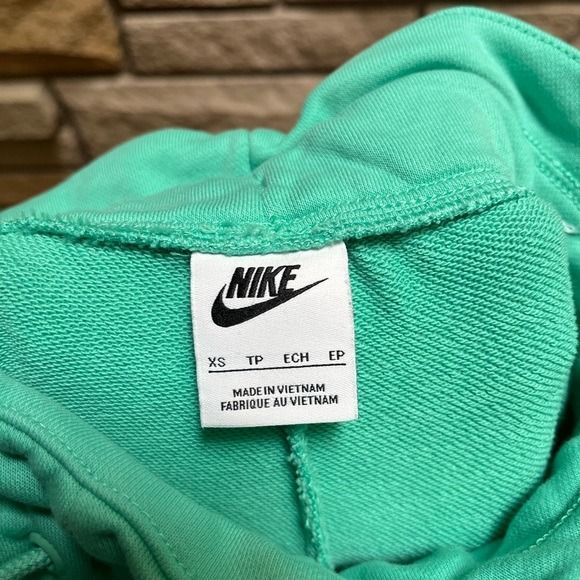 Nike  Everyday Modern High Waist Fleece Open Hem Sweatpants wide leg Green XS - Picture 6 of 10